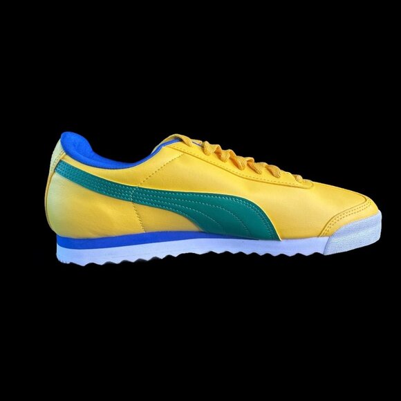 Puma Roma Basic Shoes Mens Size 10.5 Yellow Green Blue Classic Sneakers main image 9